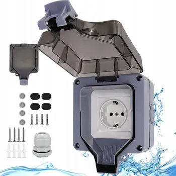 Venkovní osvětlení ELEKTRICKÁ ZÁSUVKA ZAHRADNÍ VENKOVNÍ VODOTĚSNÁ IP66 250V