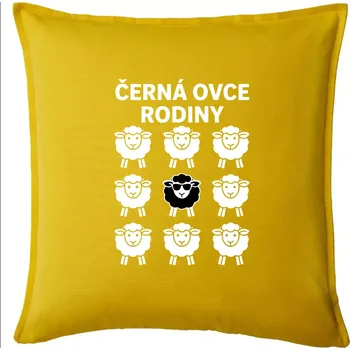 Polštář Černá ovce rodiny - Polštář 50x50 - 50x50 - Pouze potah ( Žlutá )