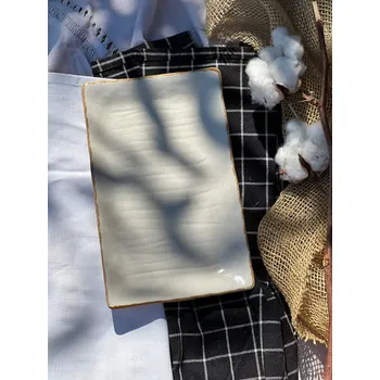 Talíř Keramický talíř na sushi a chuťovky Brown Loft