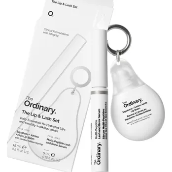 The Ordinary The Lip & Lash Set The Ordinary Multi-Peptide Lash and Brow Serum sérum na řasy a obočí 5 ml + The Ordinary Squalane + Amino Acids Lip Balm hydratační balzám na rty 15 ml