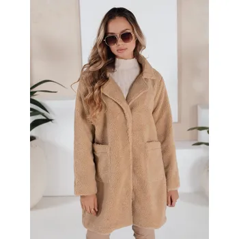 Dámský kabát Dámský zimní kabát teddy NY0752 Barva: Béžová, Velikost: XL