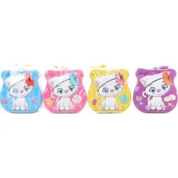 Pokladnička Kovová pokladnička s motivem kočičky na zámek