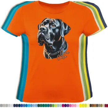 Dámské tričko damske-levne-bavlnene-tricko-digitalni-potisk-italsky-corso-pes Barva: Orange - oranžová, velikost: M