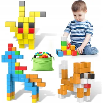 ostatní stavebnice STAVEBNICE Vzdělávací kostky Konstrukční magnety 54ks