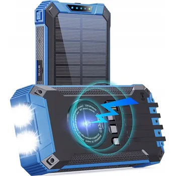 Powerbanka POWERBANK SOLÁRNÍ NABÍJEČKA 20000mAh INDUKČNÍ NABÍJENÍ LED SVÍTILNA 6x USB