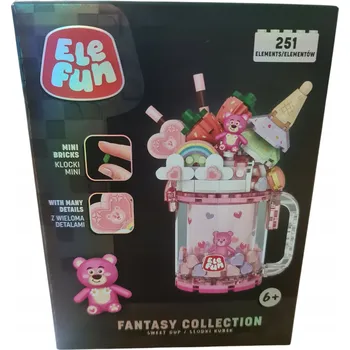 ostatní stavebnice Stavebnice EleFun Fantasy Collection – roztomilý růžový hrníček, 251 dílků, 6+