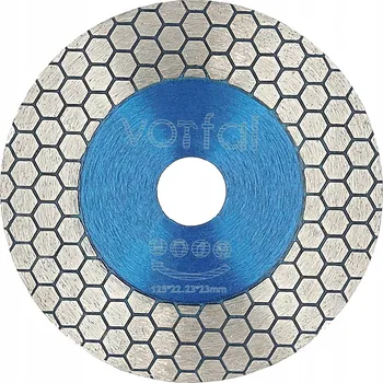 Řezný kotouč Diamantový kotouč pro řezání slinuté dlažby pod úhlem 45 stupňů, 125 mm