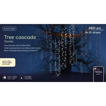 Vánoční světelná dekorace LED světelná kaskáda 200 cm 480 LED efekt sněhu Vánoce