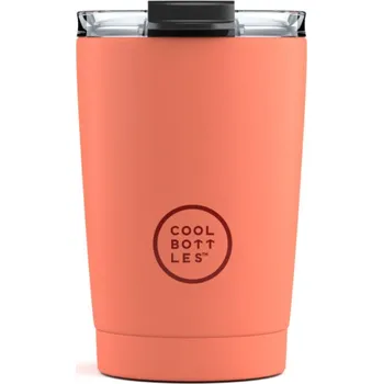 Cool Bottles hrnek termiczny z nerezové oceli Pastel třívrstvý 330 ml - oranžový