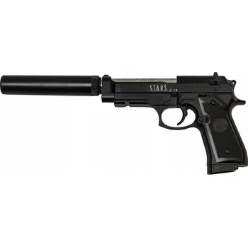 Sběratelství Pistole C19+ Kovová replika STARS s tlumičem + 500 KULIČEK
