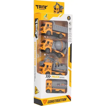 autíčko Sada stavebních autíček pro děti – míchačka, sklápěčka, bagr a cisterna