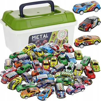 autíčko Velká sada autíček s kovovými autíčka v kufru, autíčko s 40stupňovou převodovkou