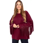 Vínová dámská viskózová mikina s třásněmi IT-BZ-21695.10-vínová Velikost: ONE SIZE