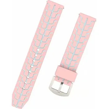 Řemínek na hodinky Silikonový řemínek RibFlex růžovo-zelený 22 mm