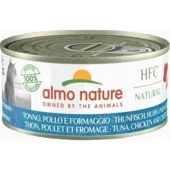 Krmivo pro kočku Almo Nature HFC Natural mokré Krmivo pro kočky - TUŇÁK, KUŘE A SÝR, 150 g