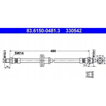 Brzdová hadice ATE 83.6150-0481.3 Brzdová hadice