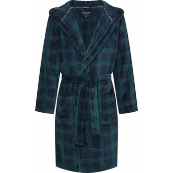 Henderson Tmavě modrý pánský károvaný župan Nickel s kapucí 43373 Nickel M-3XL Velikost: 3XL, Barva: Tmavě modrá