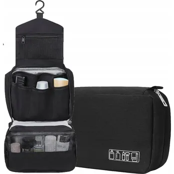 Kosmetická taška Kosmetická taška závěsná rozkládací ČERNÁ Organizér Pánská Dámská CESTOVNÍ VELKÁ