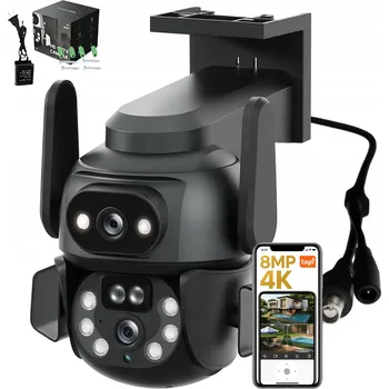 IP kamera DUÁLNÍ WiFi KAMERA 4K PTZ OTOČNÁ VENKOVNÍ IP66 TUYA ONVIF AUDIO 8MPx