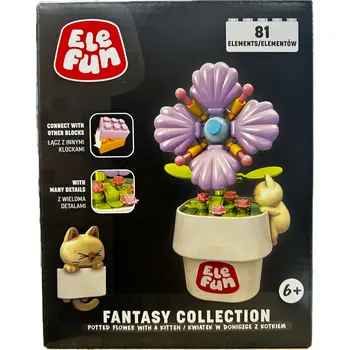 ostatní stavebnice EleFun Fantasy Collection Stavebnice v květináči s kotětem 81 dílů 6+