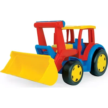 autíčko Gigant dětský traktor s nakladačem červeno‑žlutý 60 cm