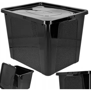 Úložný box Plastová krabička s víkem na hračky, 30 l, černá