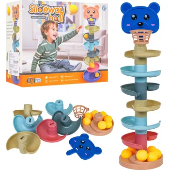 Kuličková dráha Barevná kuličková dráha s medvídkem pro děti 3+