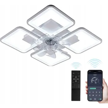 Stropní svítidlo s ventilátorem, bílé LED, 4 světelné body, s dálkovým ovládáním