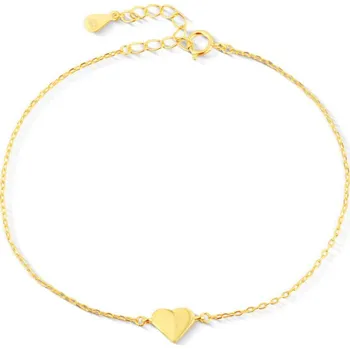 Náramek Pozlacený stříbrný náramek srdíčko