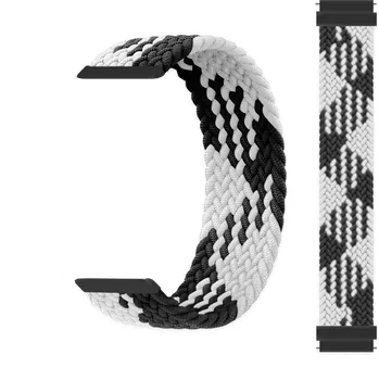 Řemínek na hodinky Tkaný řemínek Weave černo-bílý 22 mm: 125 mm