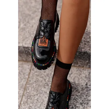 Dámské polobotky Lakované dámské polobotky na šněrování Artiker 55C0499 Barva: Černá, Velikost: 38