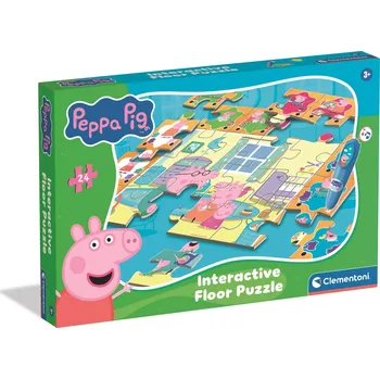 Puzzle CLEMENTONI Podlahové s interaktivním perem Prasátko Peppa 24 dílků
