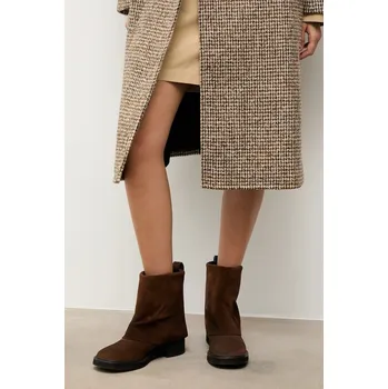 Dámské kozačky Semišové boty Answear.LAB hnědá barva, na plochém podpatku 844001 88X, EUR 40