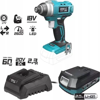 Aku Šroubovák Dedra s akumulátorovým napájením 18 V 6953244