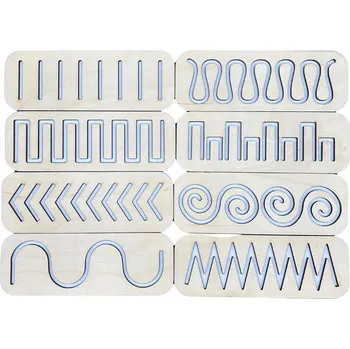 Obraz GRAFOMOTORICKÉ TABULKY 8 KS OBRYSY METODA MONTESSORI VÝUKA PSANÍ MIX