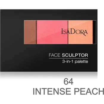 Přípravek na tvář ISADORA FACE SCULPTOR PALETKA NA KONTUROVÁNÍ 3V1/64 Intense Peach