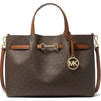 Kabelka Michael Kors Carson Medium Signature Logo Satchel Brown