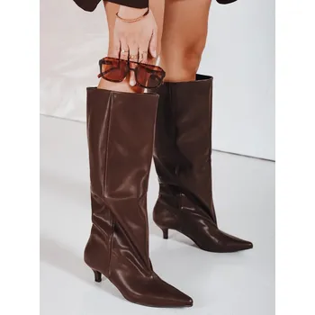 Dámské kozačky Dámské kozačky ZY1190 Barva: Hnědá, Velikost: 36