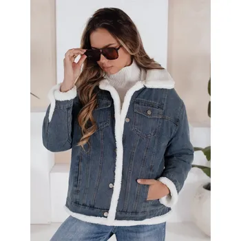Dámská zimní bunda džínová s kožichem TY5172 Barva: Nebeská, Velikost: L
