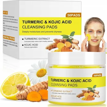Pleťové tampony s kurkumou a kyselinou kojovou – exfoliační, čisticí a rozjasňující 50 Ks