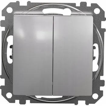 vypínač Dvojitý vypínač pod omítku, Spínací (monostabilní) Schneider Electric stříbrný SDD113118