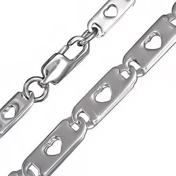 Řetízek Řetízek chirurgická ocel srdce 57 (Ocelový náhrdelník)