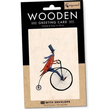 Obraz Dřevěné přání C6 + obálka Retro kolo Cozywood kniha