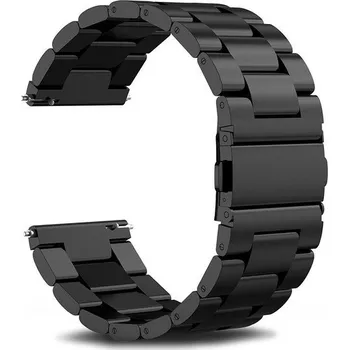 Řemínek na hodinky Prodloužený kovový řemínek černý 22 mm: Užitná délka do 255 mm