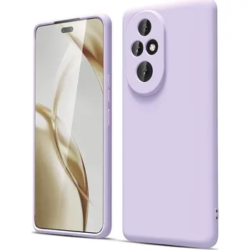 Pouzdro na mobilní telefon Silikonový tenký barevný obal pro Honor 200 Barva: Levandulová