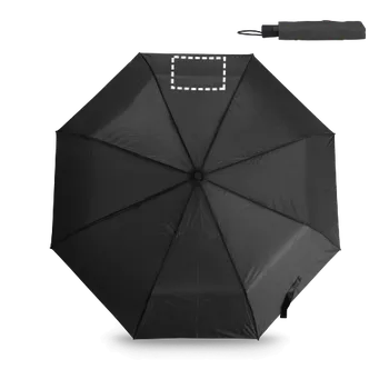 Deštník TOMAS. 190T polyesterový skládací deštník s automatickým otevíráním Sítotisk (textil) (max. 2 barvy, 200 x 120mm) 2 barvy 120 Zastřešující segment 3