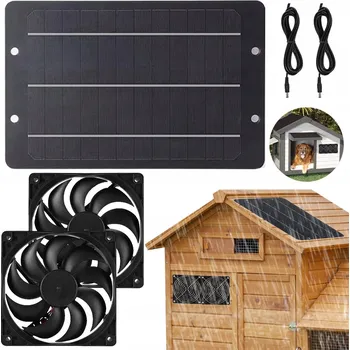 IP kamera EXTERNÍ SOLÁRNÍ PANEL S VENTILÁTOREM 10W DVOJITÝ ODSÁVAČ PRO SKLENÍK KURNÍK