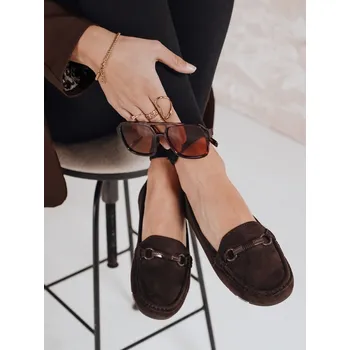 Dámské mokasíny Mokasíny dámské semišové ZY1179 Barva: Hnědá, Velikost: 36