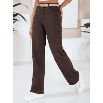 Dámské džíny Džíny dámské wide leg UY2762 Barva: Hnědá, Velikost: 38