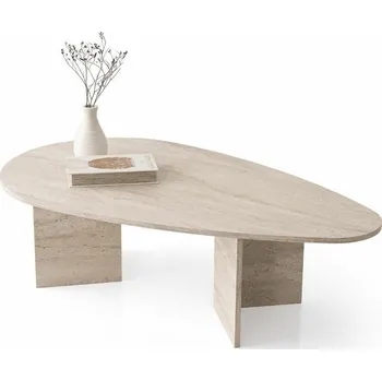 Konferenční stolek Konferenční stolek Flap Travertine, béžová